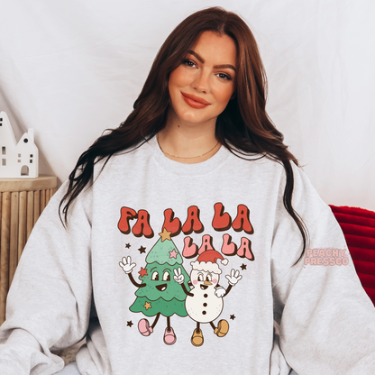 Fa La La La La Shirt – Funny Christmas Tree & Snowman Cartoon Apparel