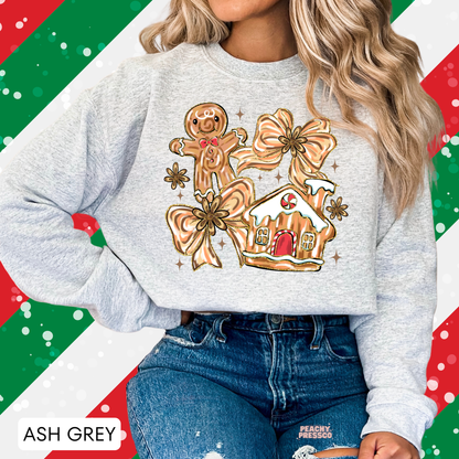 Gingerbread Christmas Sweatshirt – Sweet Holiday Cookie Vibes Apparel