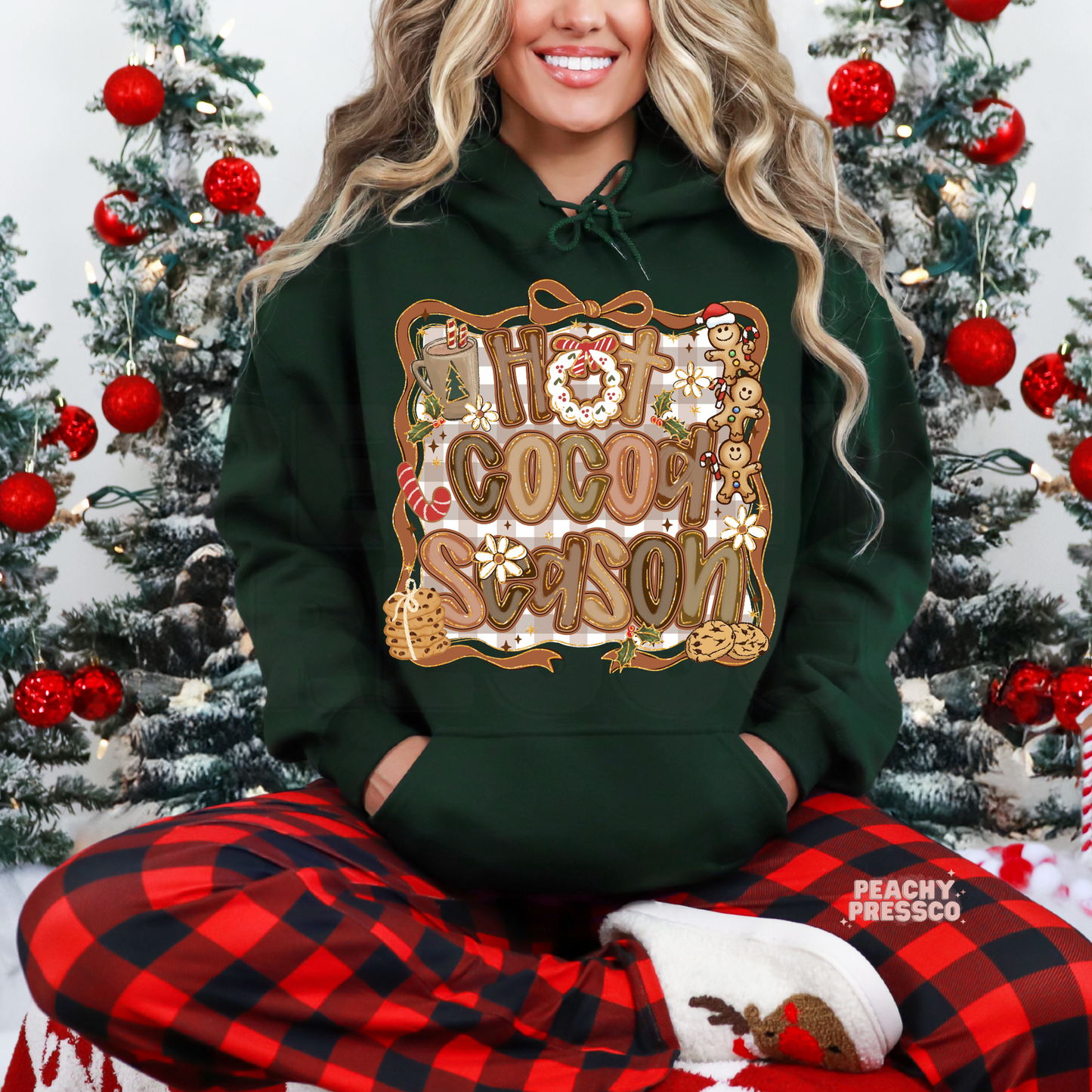 Hot Cocoa Season Sweatshirt – Cozy Christmas Gingerbread Vibes Apparel