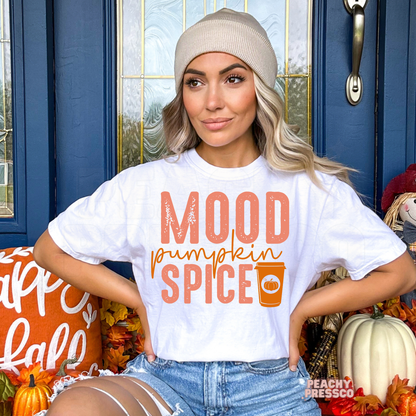 Pumpkin Spiced Mood Sweatshirt, Fall Coffee Lover, Cute Autumn Apparel