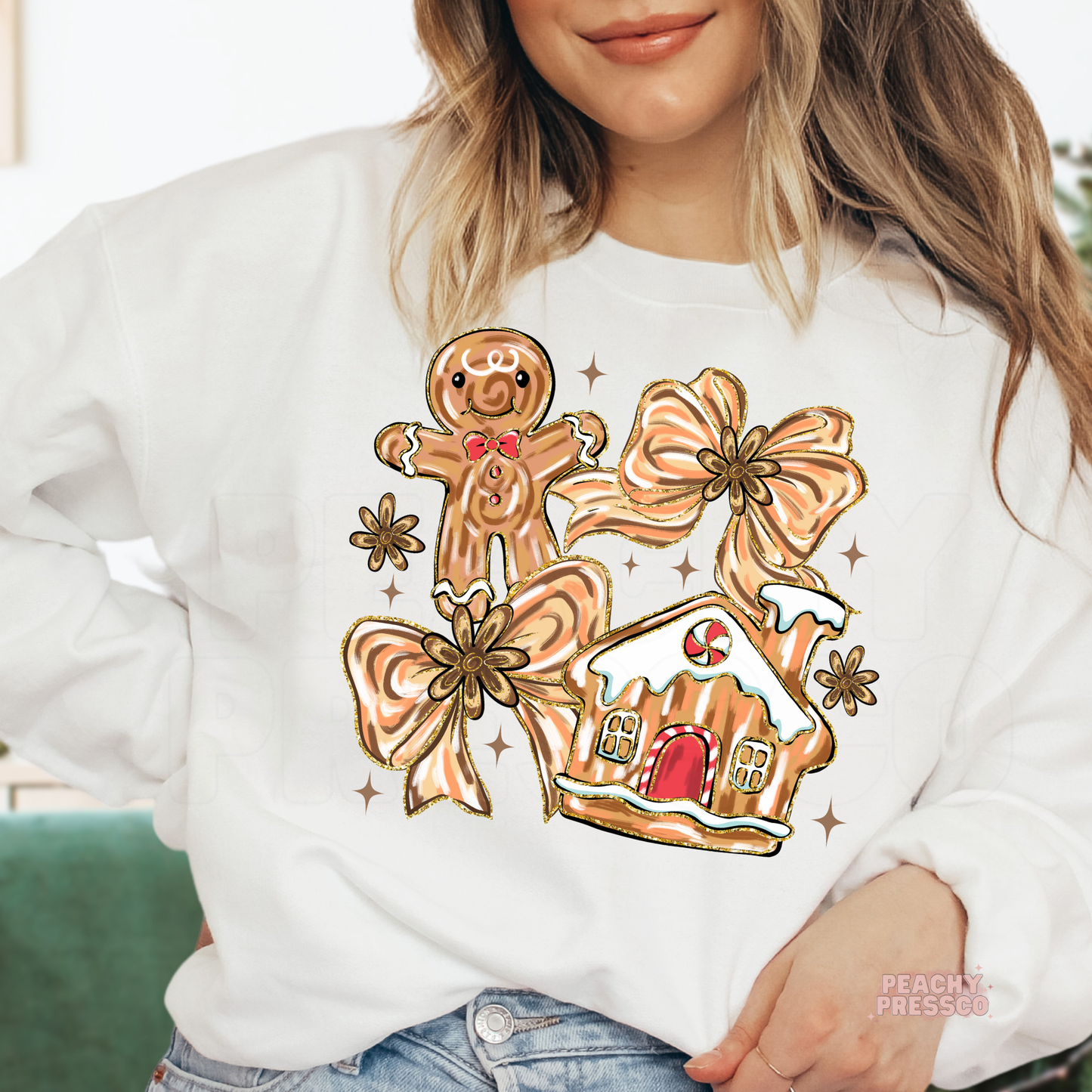 Gingerbread Christmas Sweatshirt – Sweet Holiday Cookie Vibes Apparel