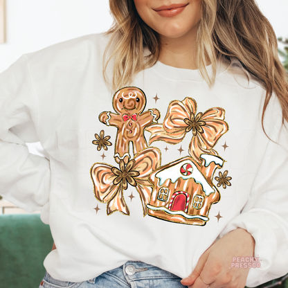 Gingerbread Christmas Sweatshirt – Sweet Holiday Cookie Vibes Apparel