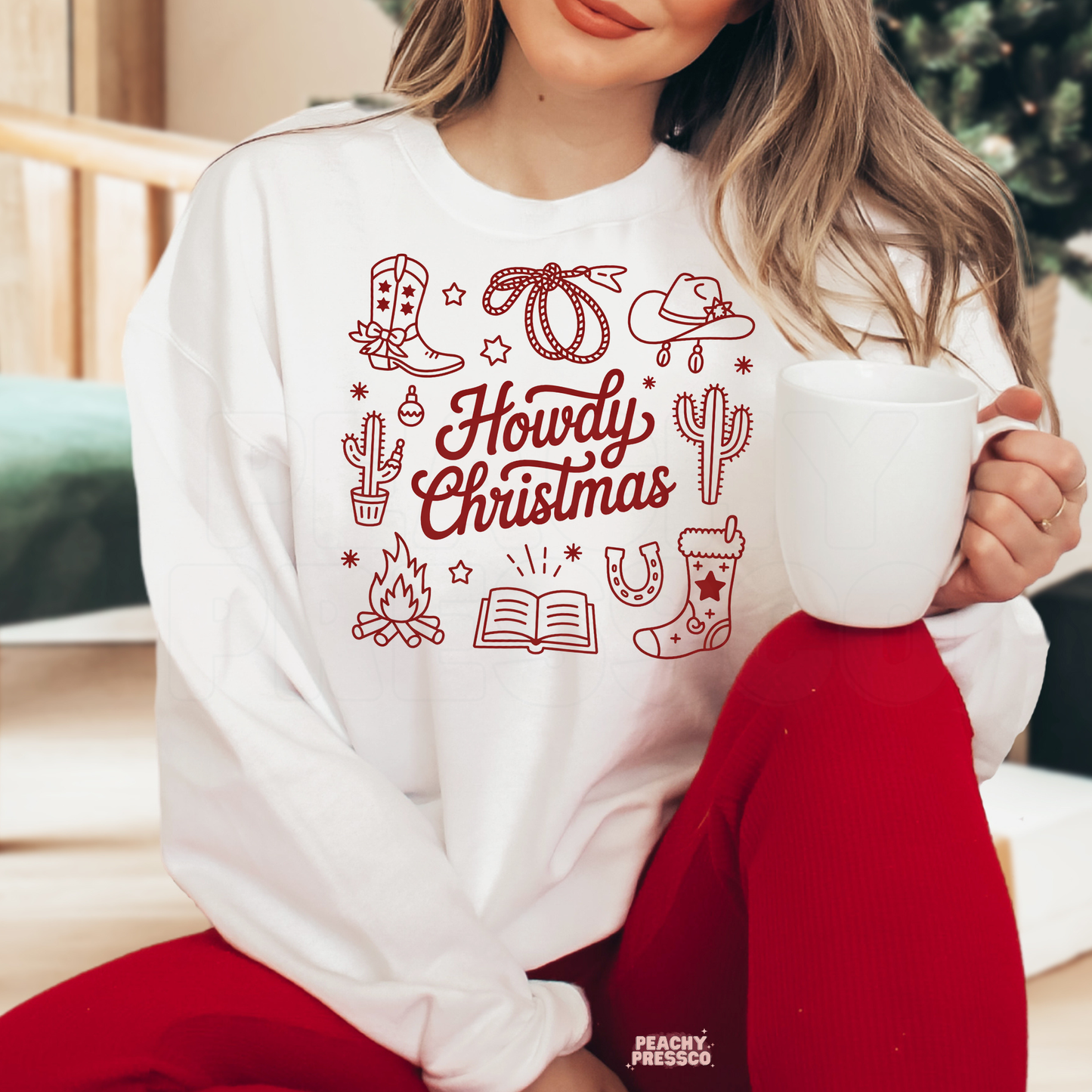 Howdy Christmas Sweatshirt | Western Holiday Vibes, Apparel