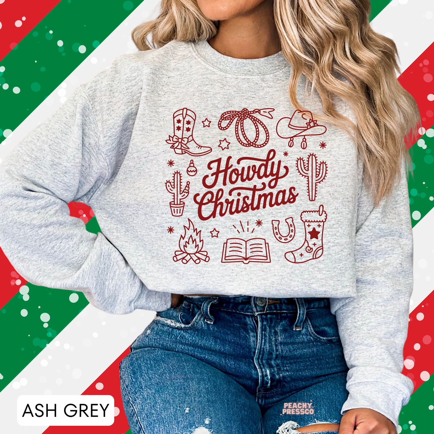Howdy Christmas Sweatshirt | Western Holiday Vibes, Apparel