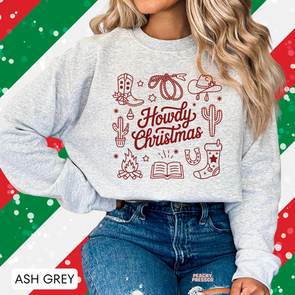 Howdy Christmas Sweatshirt | Western Holiday Vibes, Apparel