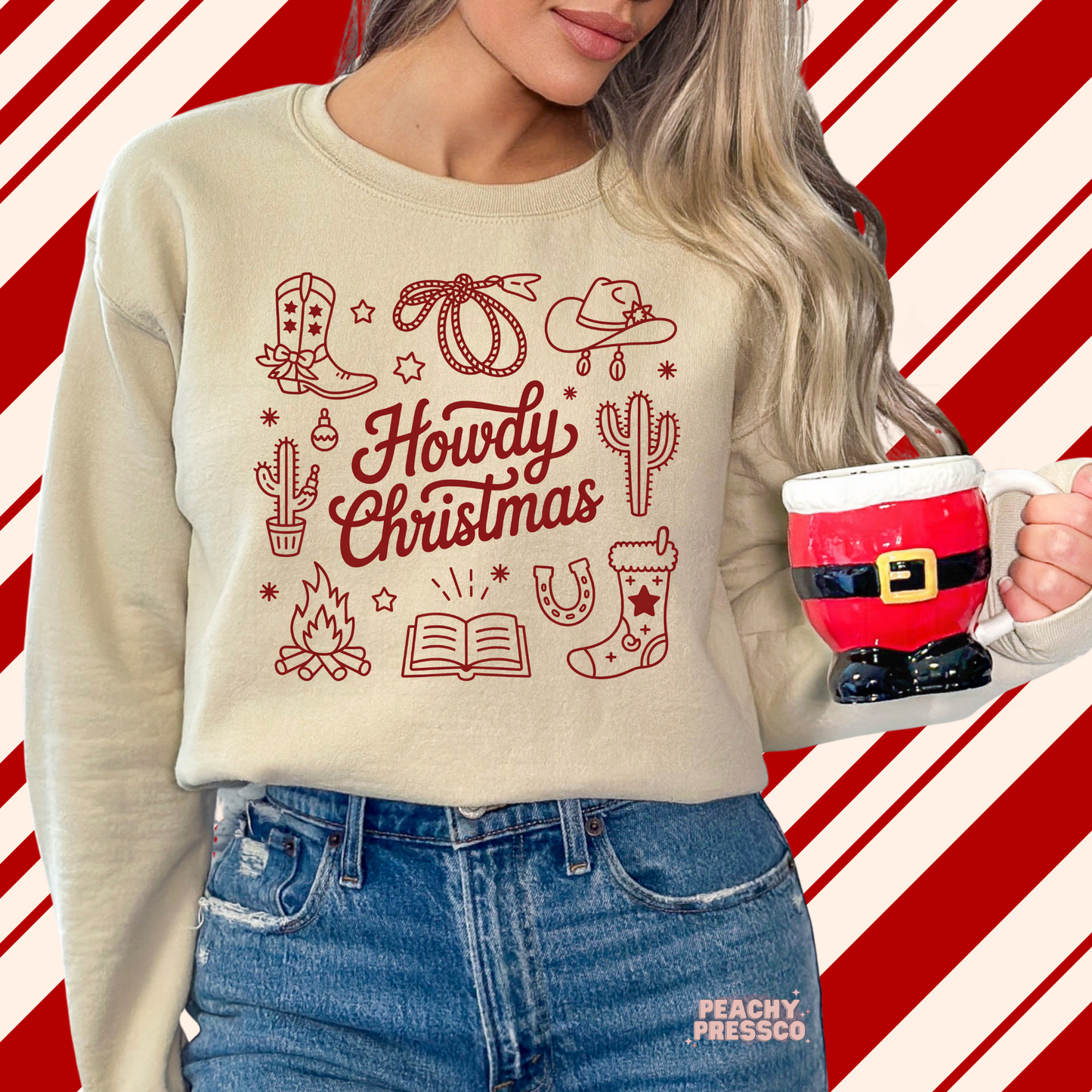 Howdy Christmas Sweatshirt | Western Holiday Vibes, Apparel