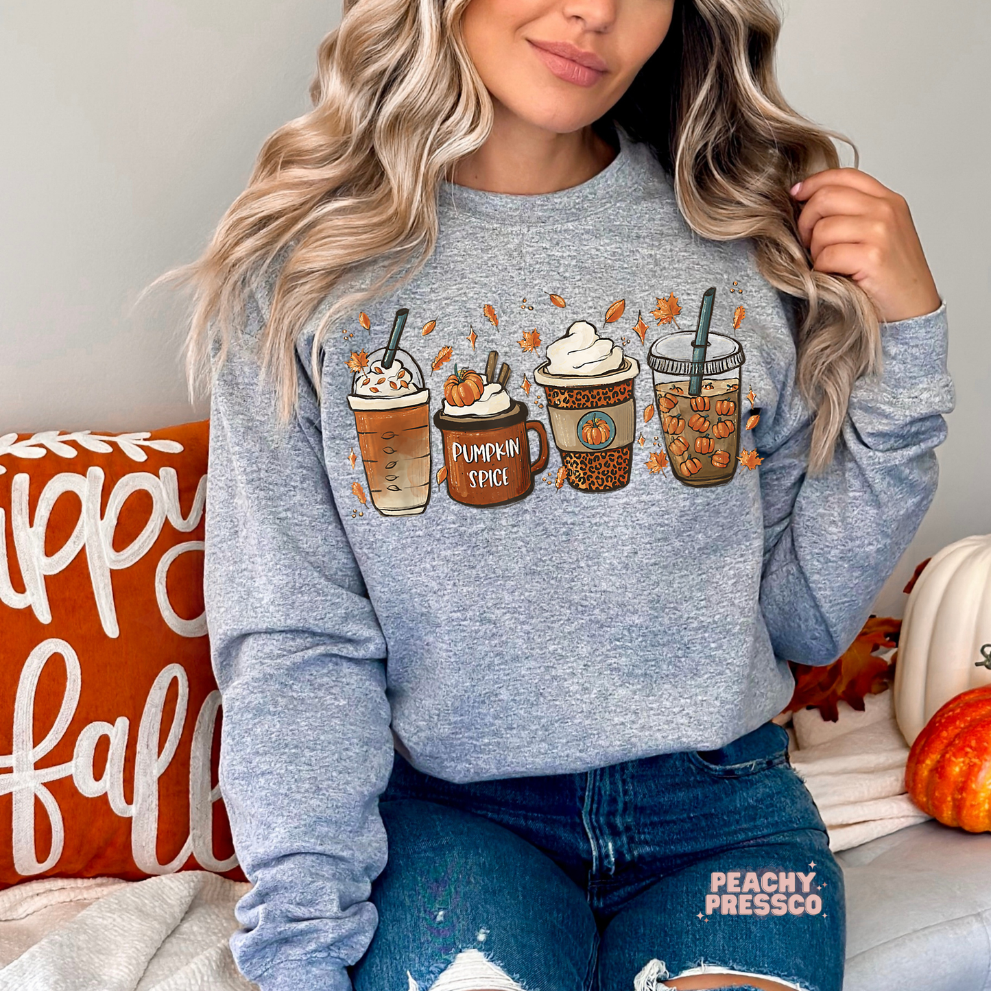 Pumpkin Spice Latte Sweatshirt – Fall Coffee Aesthetic Crewneck Apparel