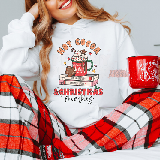 Hot Cocoa & Christmas Movies Hoodie – The Ultimate Cozy Holiday Vibe Apparel