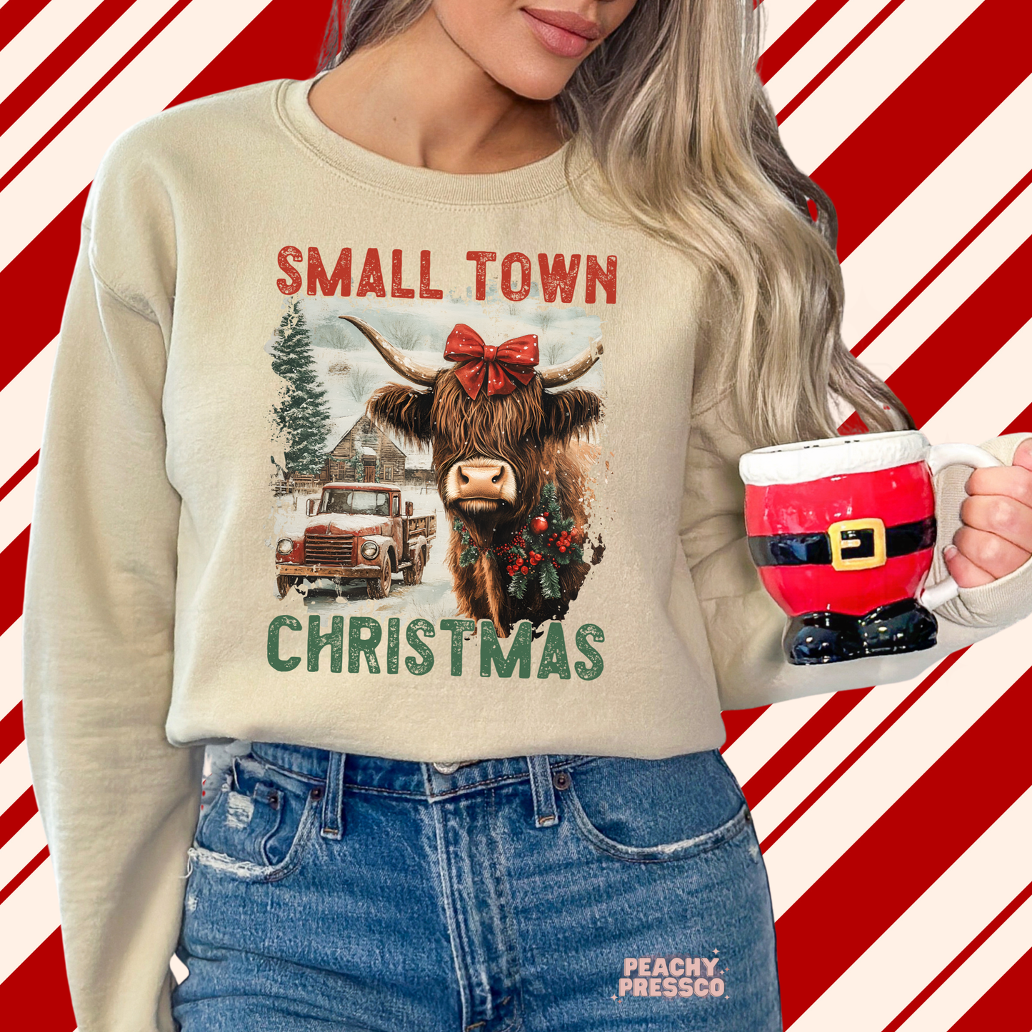 Small Town Christmas Shirt – Rustic Vibes, Holiday Apparel