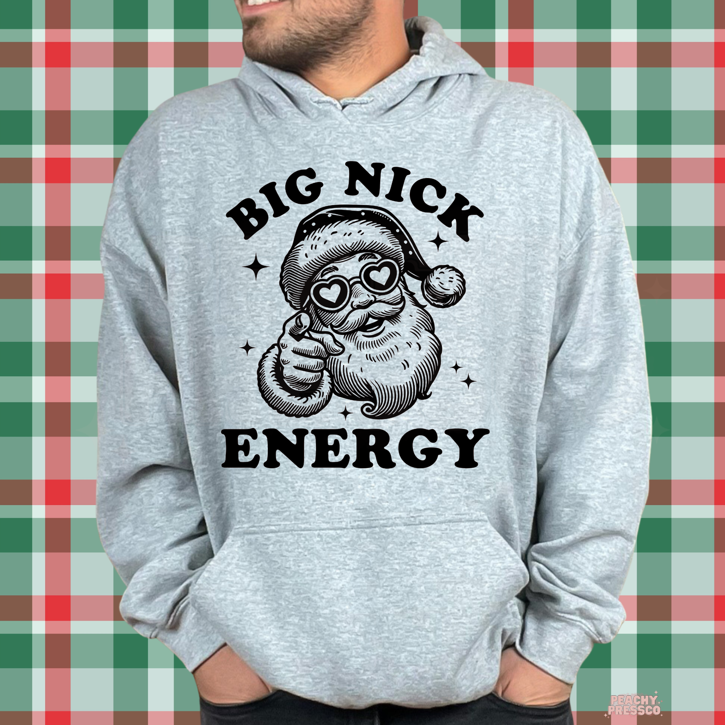 Big Nick Energy Christmas Shirt – Funny Santa Holiday Crewneck, Festive Vibes, Men's Apparel