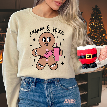 Sugar & Spice Gingerbread Sweatshirt – Sweet & Sassy Holiday Fun, Christmas Apparel