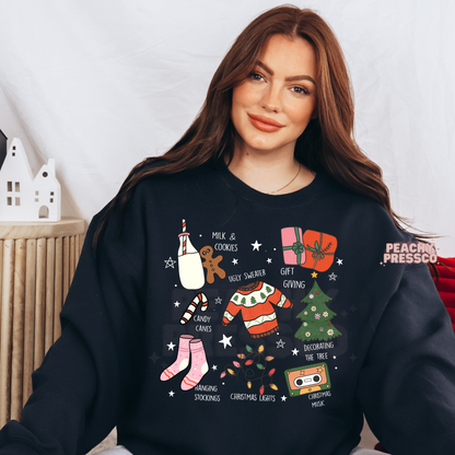 Christmas Shirt – Holiday Icons Apparel with Cute Festive Illustrations