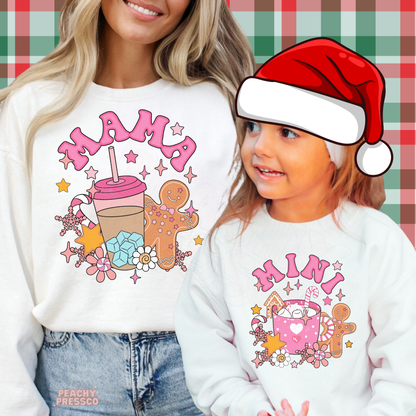 Mama & Mini Gingerbread Christmas Sweatshirts | Matching Holiday Mom and Daughter, Apparel