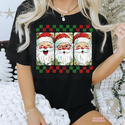 Jolly Trio Santa Christmas Sweatshirt, Holiday Apparel
