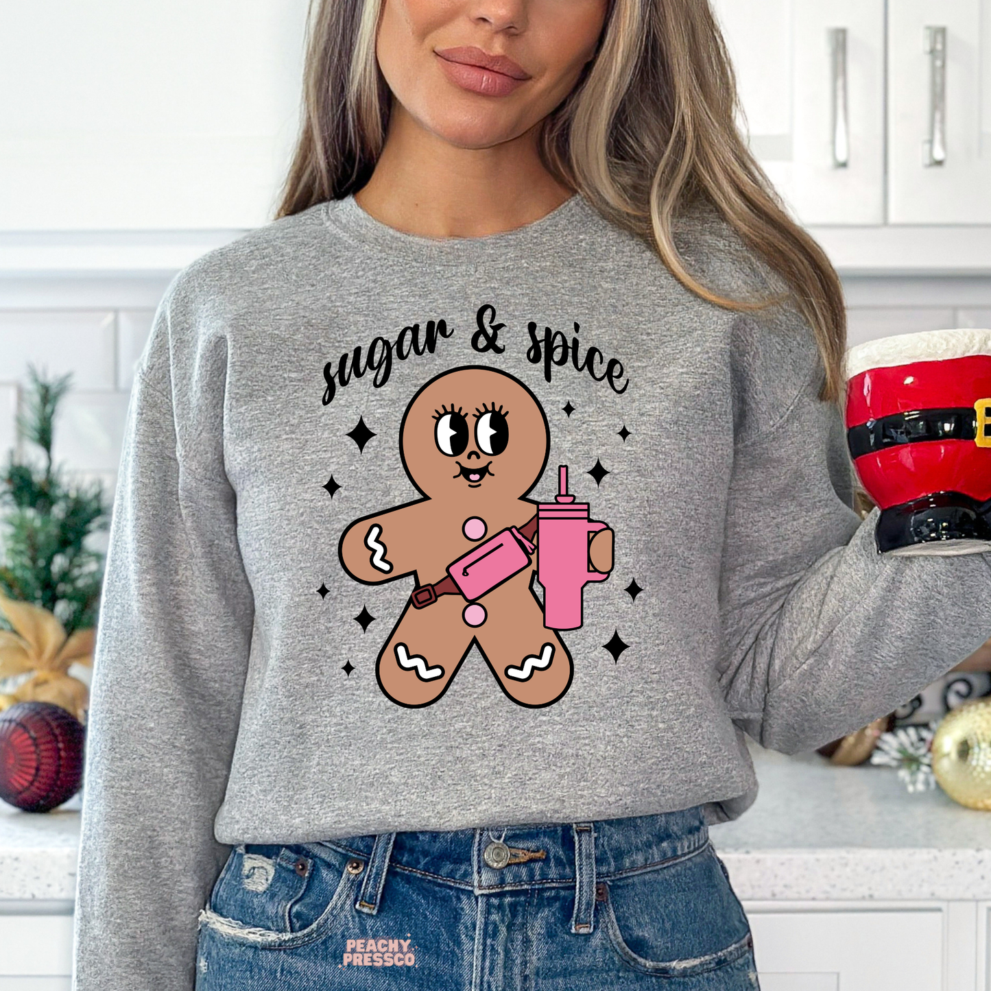 Sugar & Spice Gingerbread Sweatshirt – Sweet & Sassy Holiday Fun, Christmas Apparel
