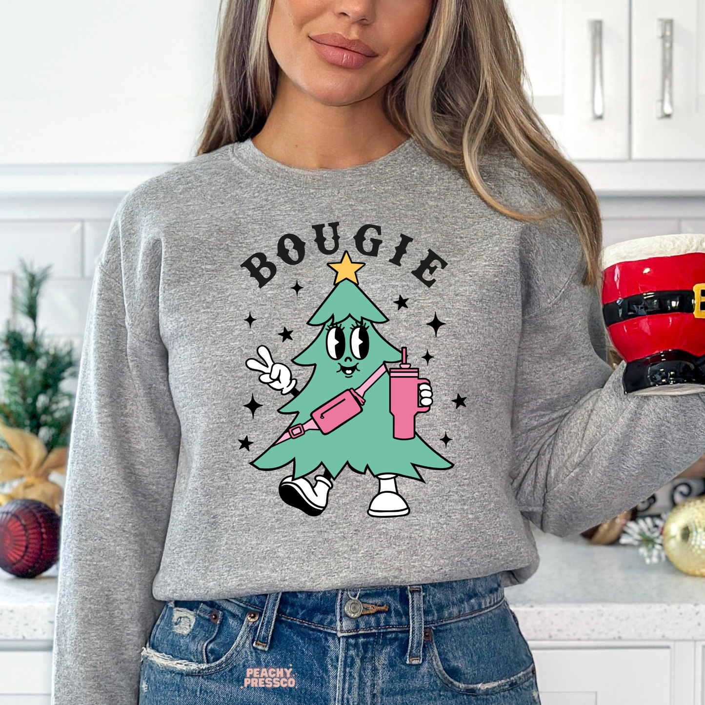 Bougie Christmas Tree Sweatshirt | Funny Holiday Vibes Apparel