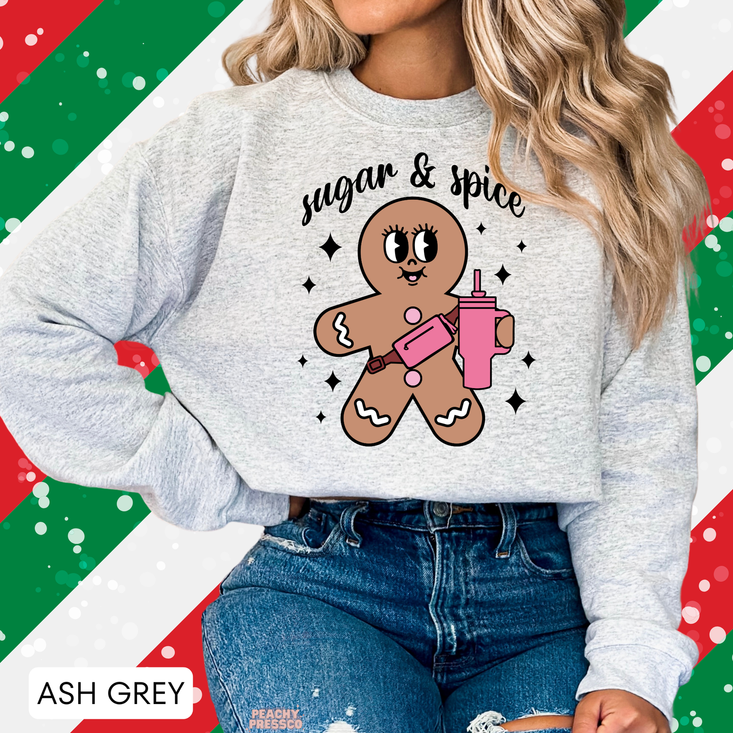 Sugar & Spice Gingerbread Sweatshirt – Sweet & Sassy Holiday Fun, Christmas Apparel