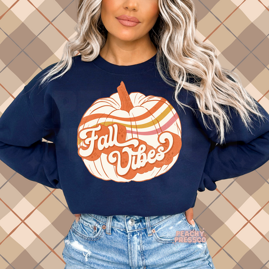 Fall Vibes Pumpkin Sweatshirt – Autumn Stripe Apparel