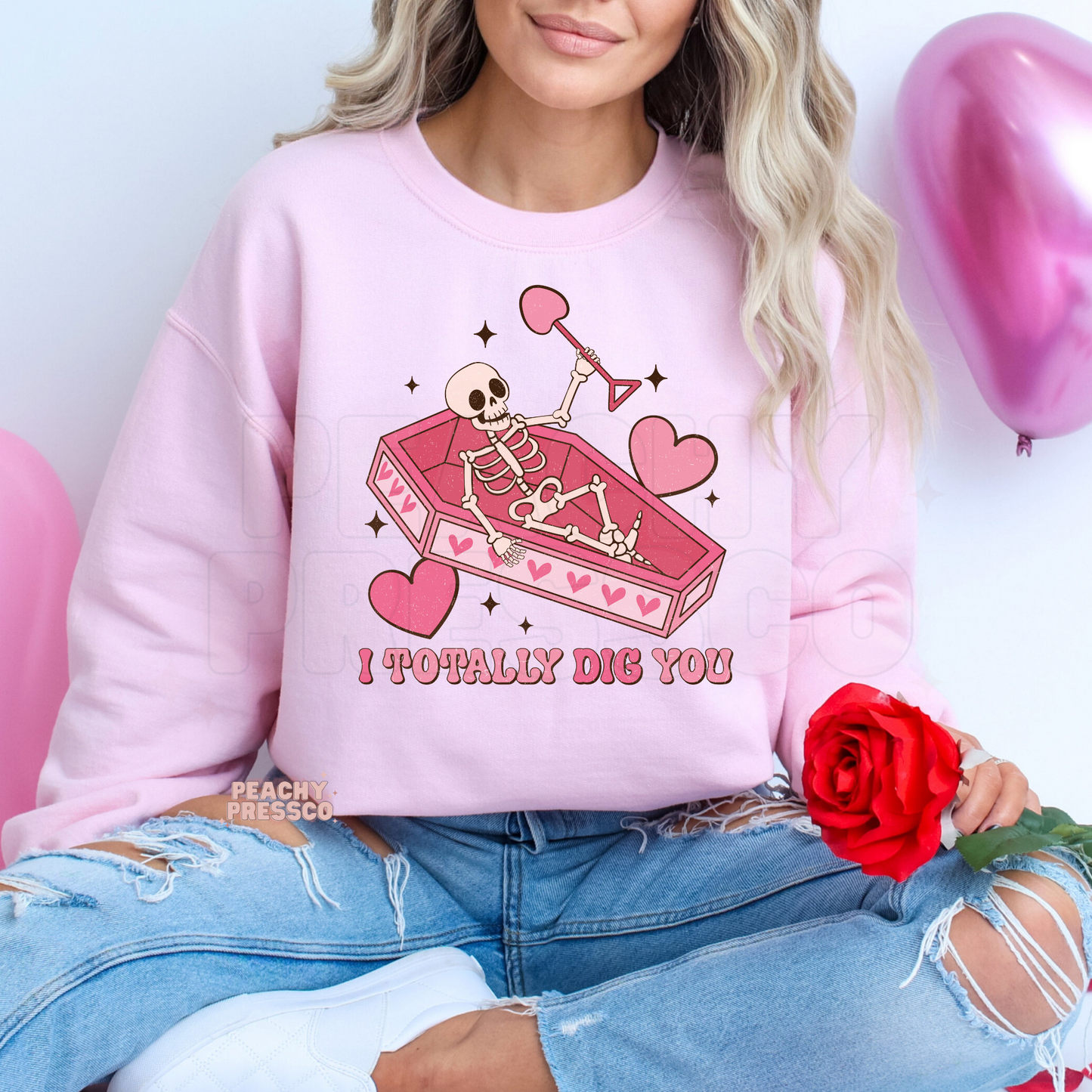 I Totally Dig You Skeleton Valentine's Day T-Shirt – Funny Coffin Love Graphic Apparel