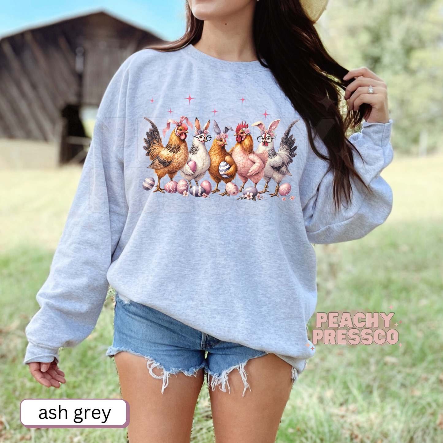 Funny Easter Chicken Squad Shirt – Chickens with Bunny Ears Apparel