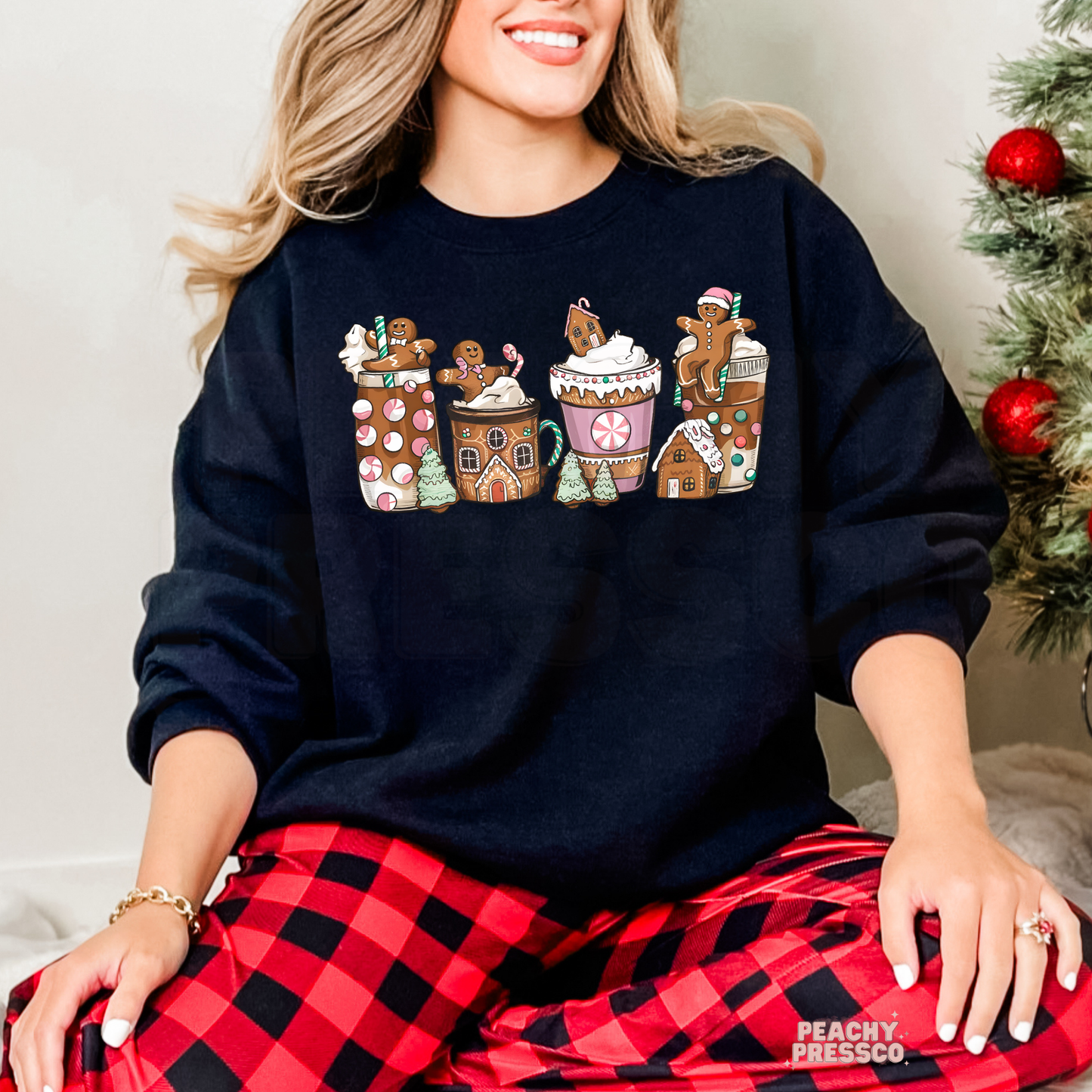 Gingerbread Cocoa Christmas Sweatshirt, Coffee Crewneck, Apparel