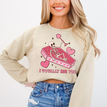 I Totally Dig You Skeleton Valentine's Day T-Shirt – Funny Coffin Love Graphic Apparel