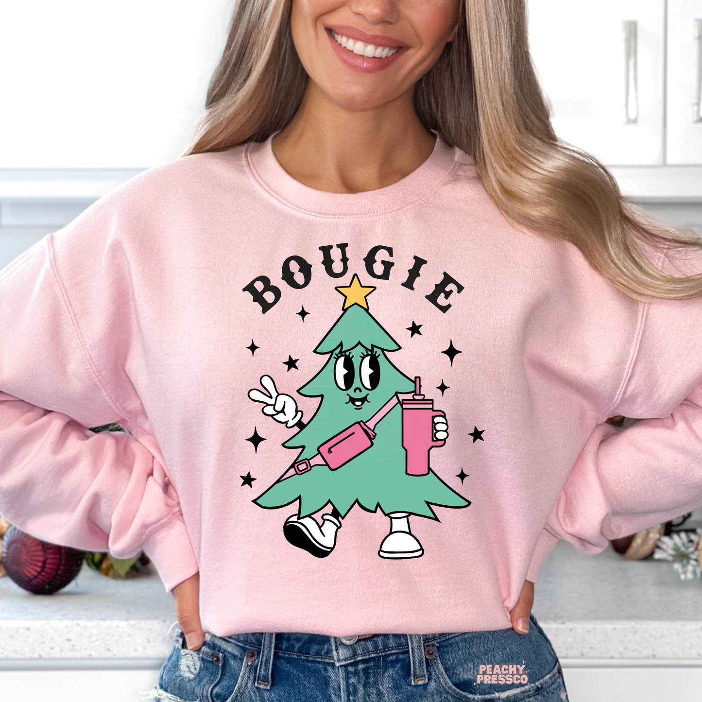 Bougie Christmas Tree Sweatshirt | Funny Holiday Vibes Apparel