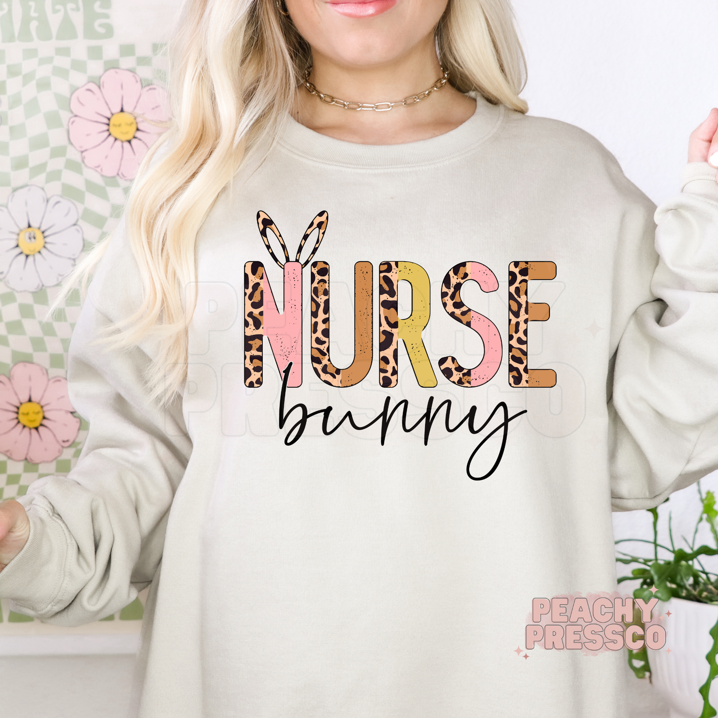 Nurse Bunny T-Shirt – Easter Nurse Apparel with Leopard Print Ears