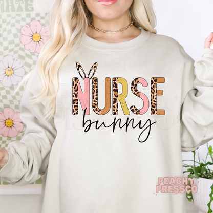 Nurse Bunny T-Shirt – Easter Nurse Apparel with Leopard Print Ears