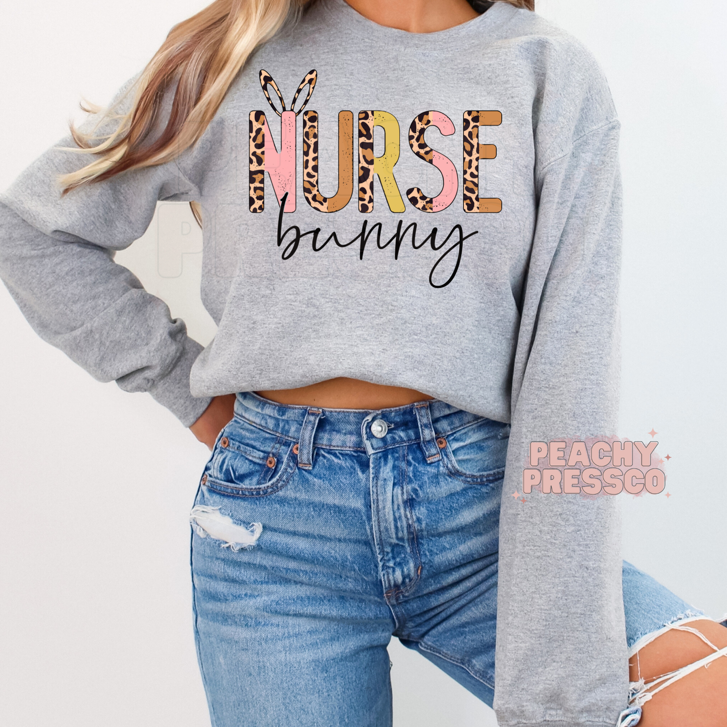 Nurse Bunny T-Shirt – Easter Nurse Apparel with Leopard Print Ears