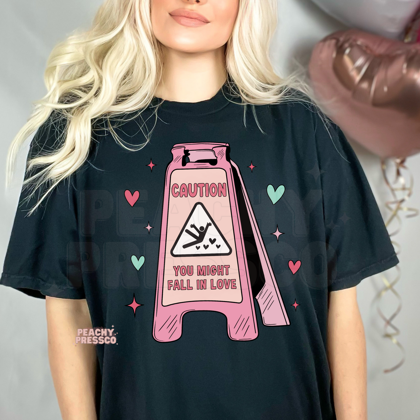 Caution You Might Fall in Love Shirt – Cute Funny Valentine Apparel