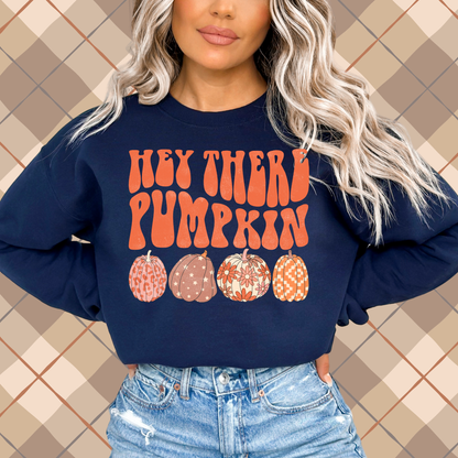 Hey There Pumpkin Sweatshirt | Cute Patterned Fall Pumpkins Apparel