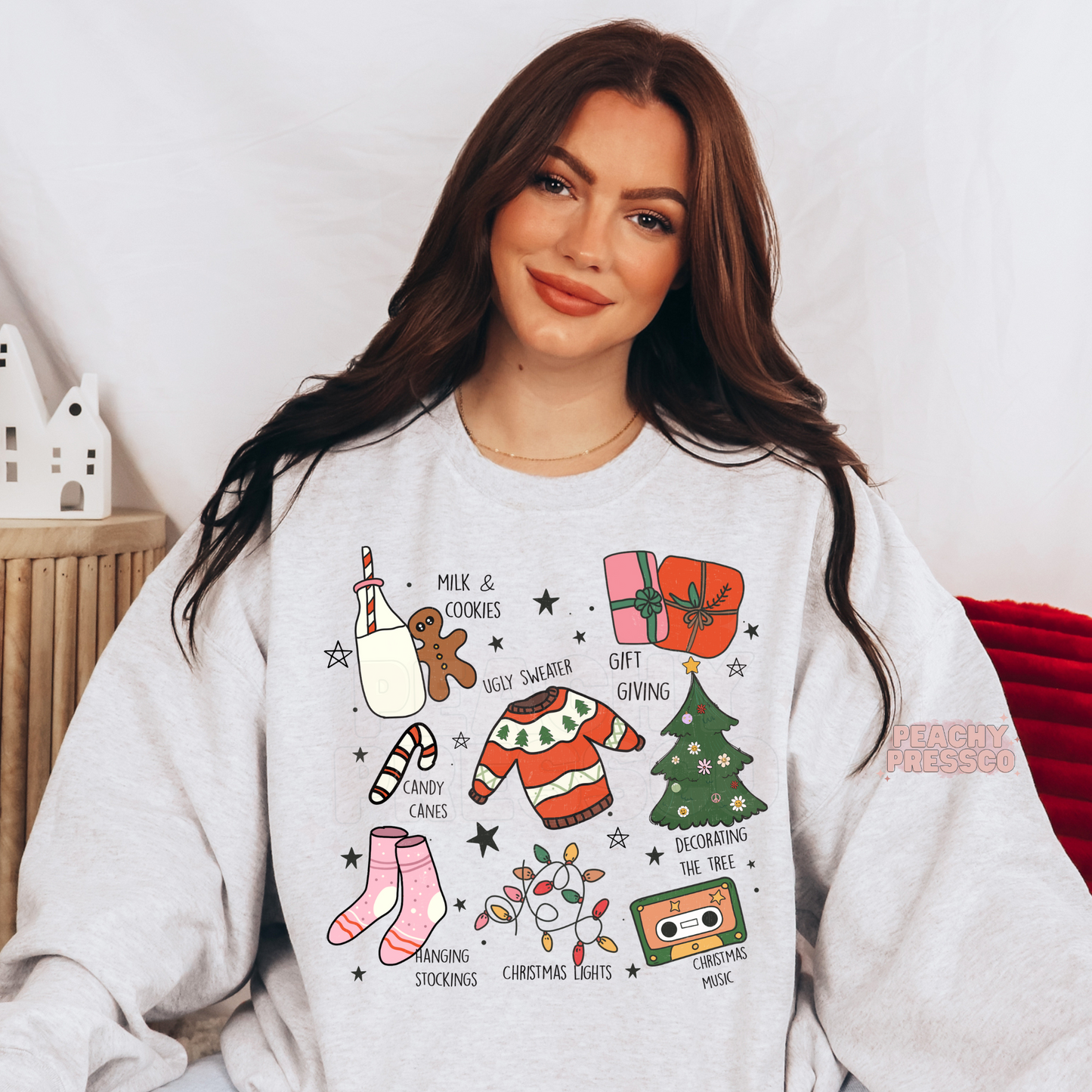 Christmas Shirt – Holiday Icons Apparel with Cute Festive Illustrations