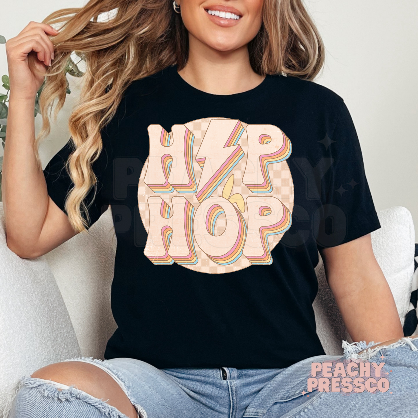Retro Hip Hop Easter T-Shirt – 70s Lightning Bolt Spring Apparel