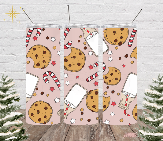 Milk & Cookies Christmas Tumbler – Holiday Treats 20oz Stainless Steel