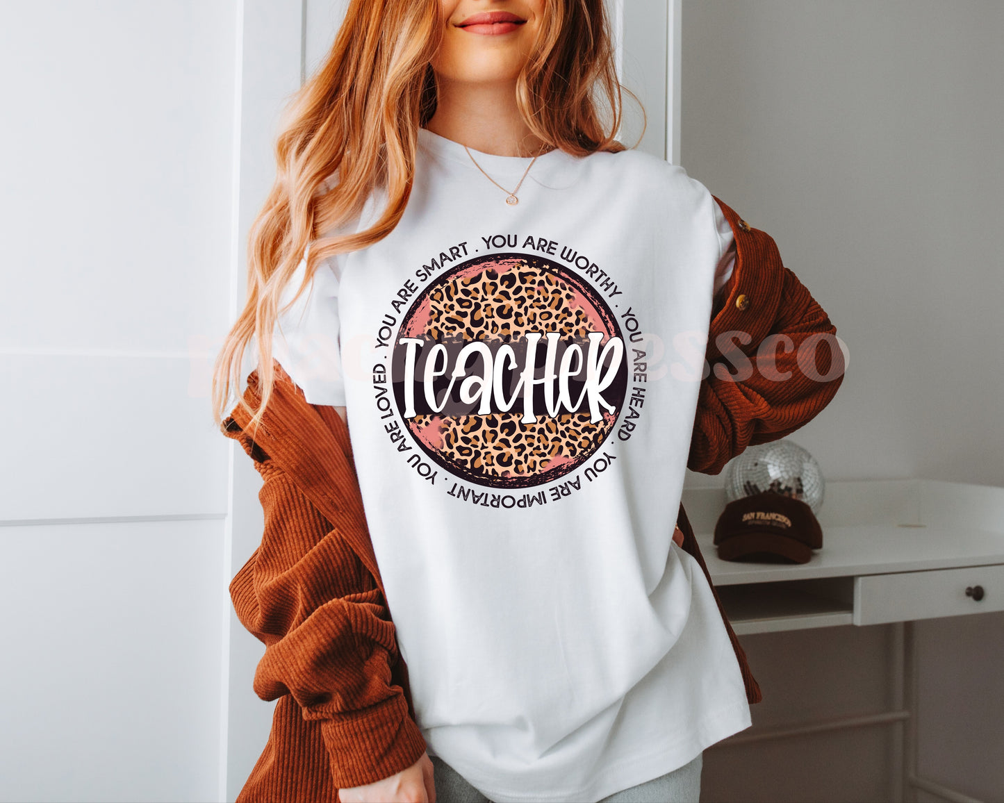 Inspirational Leopard Print Teacher Shirt – Empowering Teacher Gift Apparel